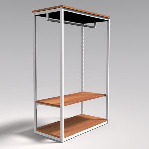 Boutique Retail Clothes Store Hanging Rack With Shelves Fixtures