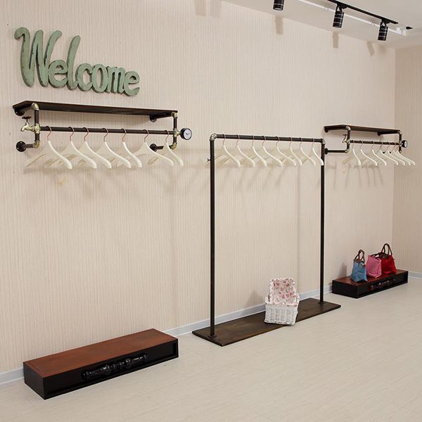 Cheap Retail Store Vintage Iron Clothing Racks For Sale