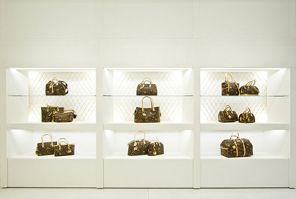 MDF Display Product Handbag Display Cabinet For LV Handbag Store