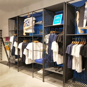 Garment Store Decorative Wall Mounted Hanging Shelving Units - Boutique ...