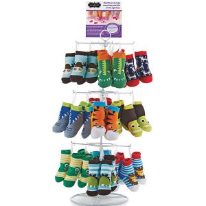 Footwear Shop Metal Display Racks Rotating Table Top Baby Sock Display Rack